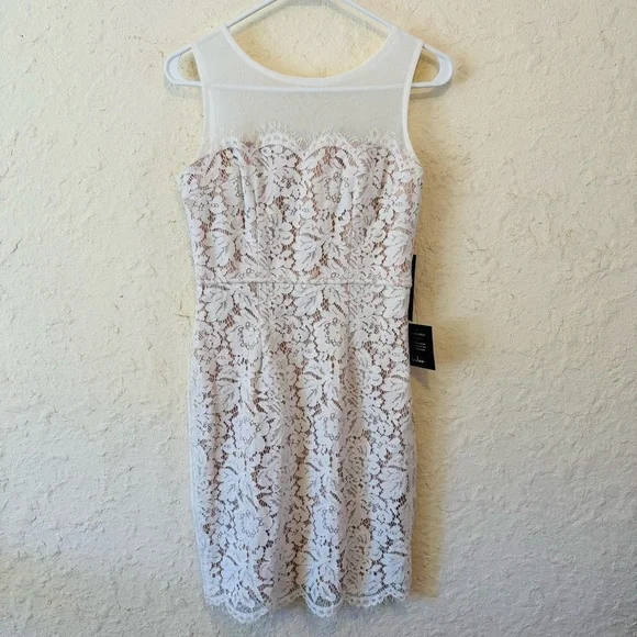 Lulus Me And You White Bodycon Lace Dress NWT Bridal Small - Picture 6 of 14